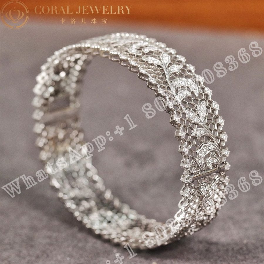 Buccellati Tulle Ornato Bracelet in White Gold Set with Diamonds JAUBRA009145