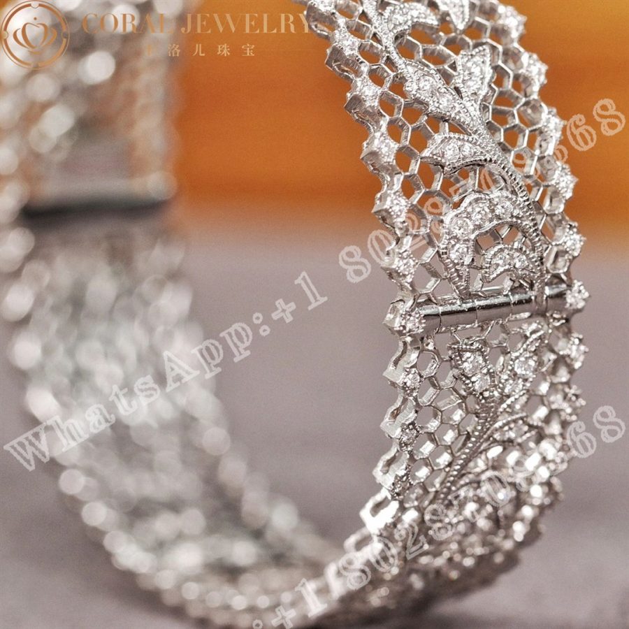 Buccellati Tulle Ornato Bracelet in White Gold Set with Diamonds JAUBRA009145