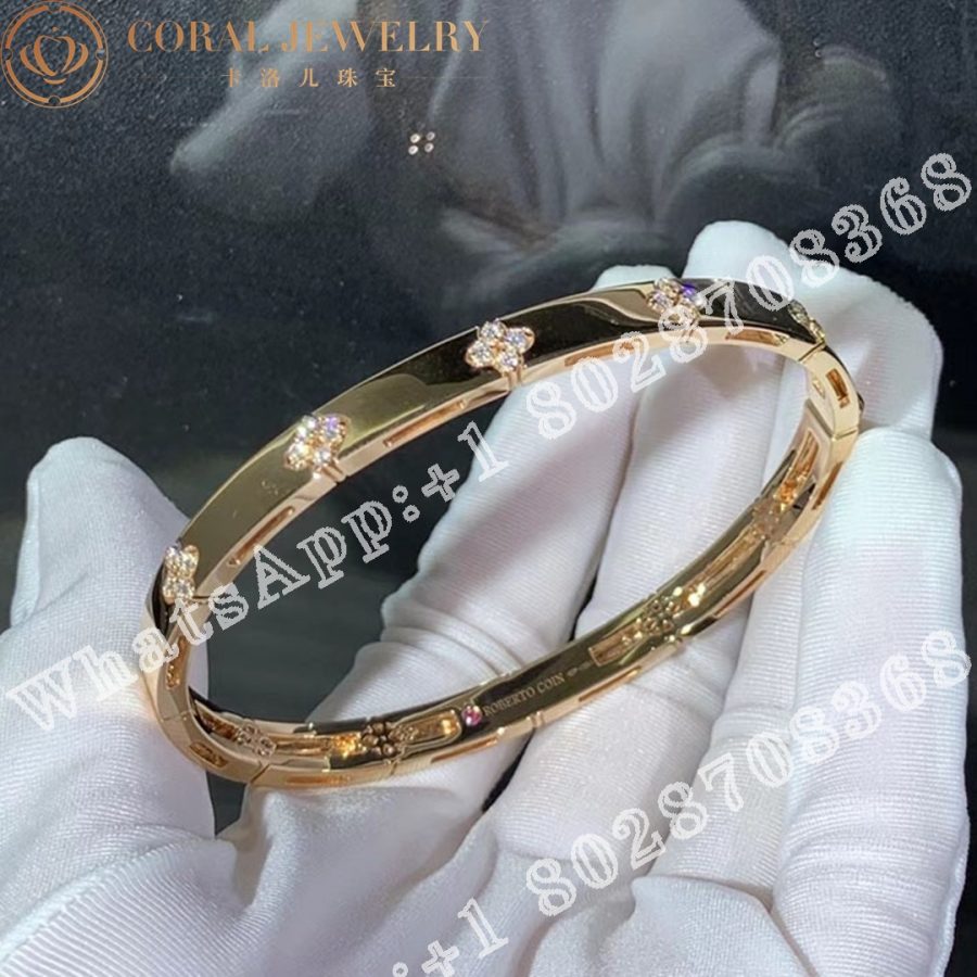 Roberto Coin Love in Verona 18k Rose Gold Medium Width Bangle 6mm 7773202AXBA0