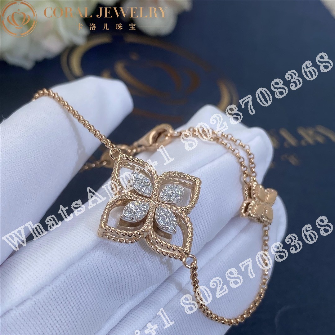 Roberto Coin Princess Flower Bracelet with Diamonds