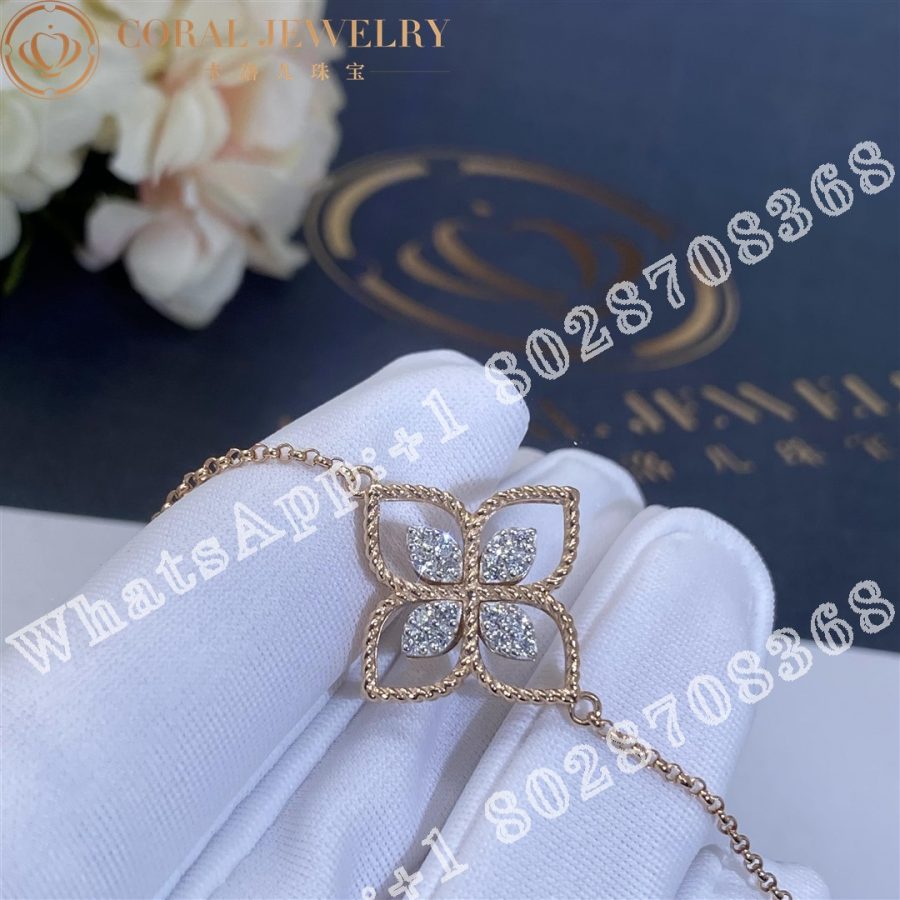 Roberto Coin Princess Flower Bracelet with Diamonds