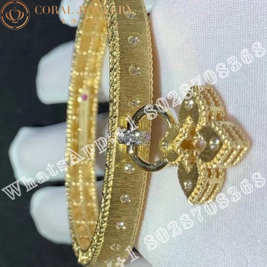 Roberto Coin Venetian Princess Bangle with Diamonds in Yellow gold