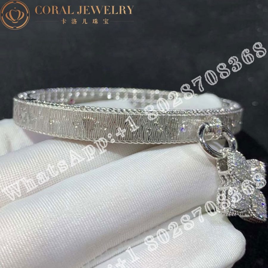 Roberto Coin Venetian Princess White Gold Bangle Bracelet with Diamonds