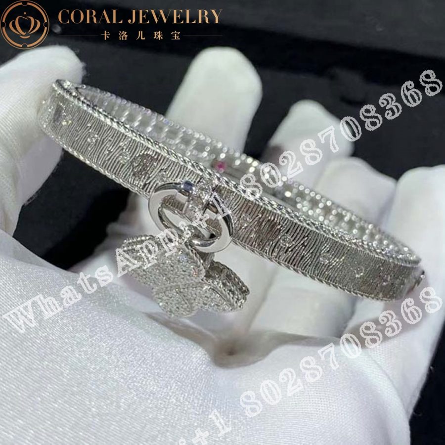 Roberto Coin Venetian Princess White Gold Bangle Bracelet with Diamonds