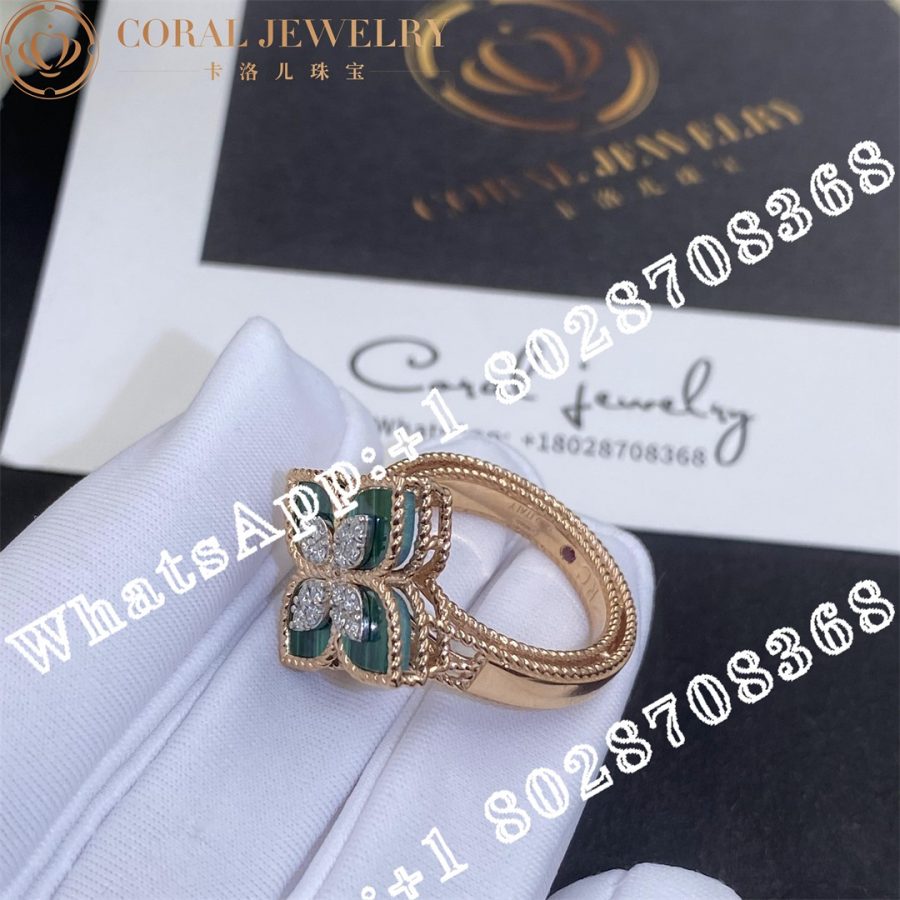 Roberto Coin Princess Flower Ring with Malachite and Diamonds