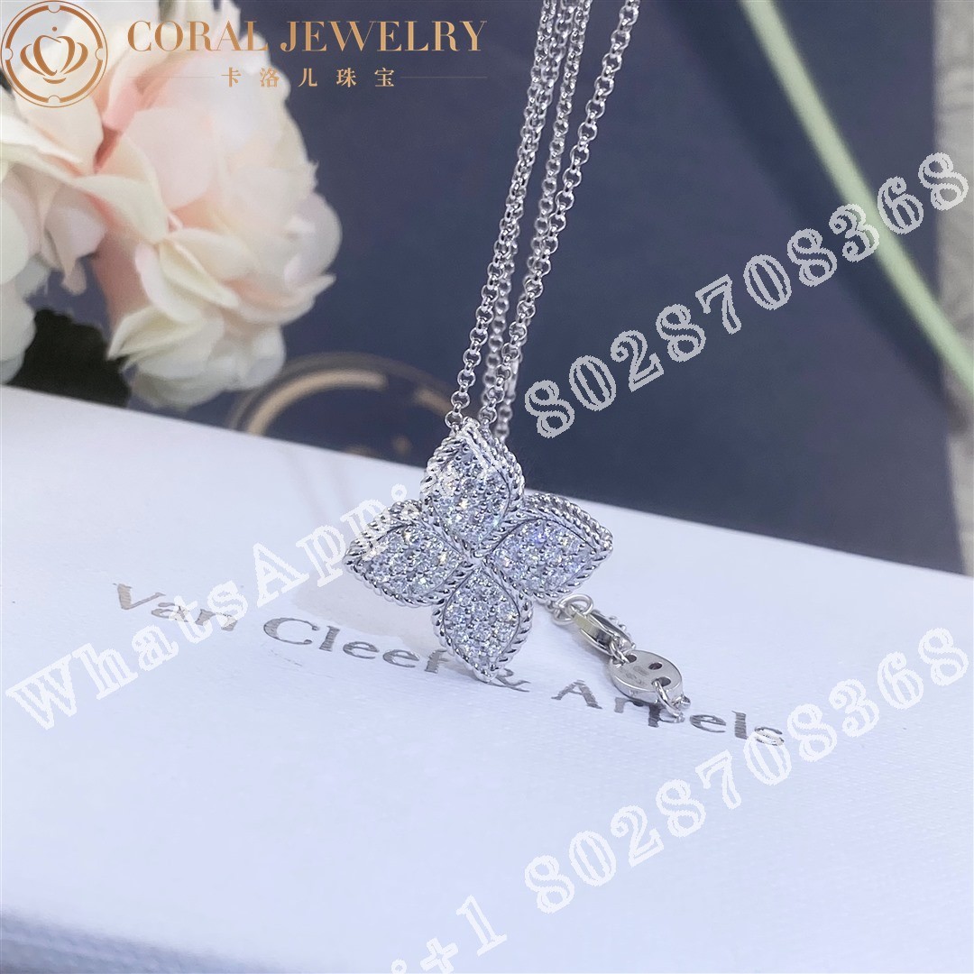 Roberto Coin Princess Flower Pendant with Diamonds -20mm -ADR777CL0652