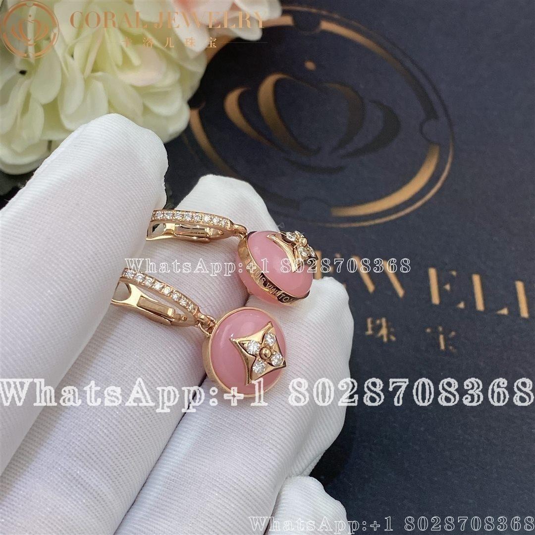 Louis Vuitton B Blossom Earrings, Pink Gold, White Gold, Pink Opal And Diamonds Q96951 - Image 3