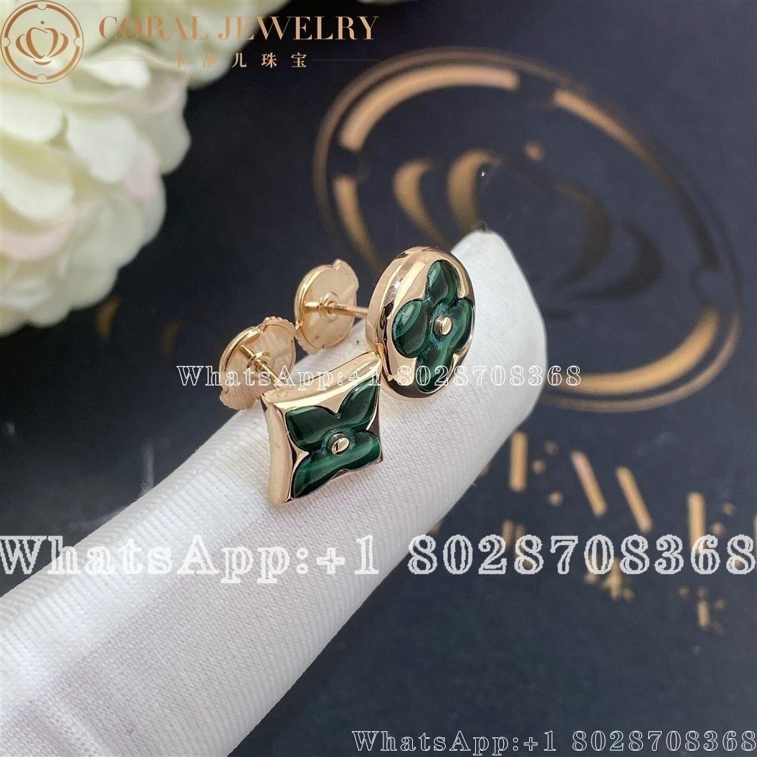Louis Vuitton Color Blossom BB Star Ear Stud, Pink Gold And Malachite Q96672 - Image 4