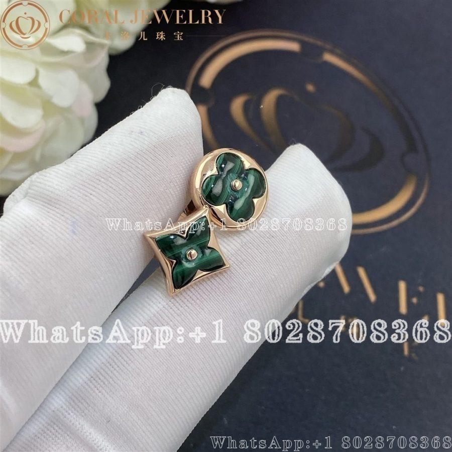 Louis Vuitton Color Blossom BB Star Ear Stud, Pink Gold And Malachite Q96672 - Image 5