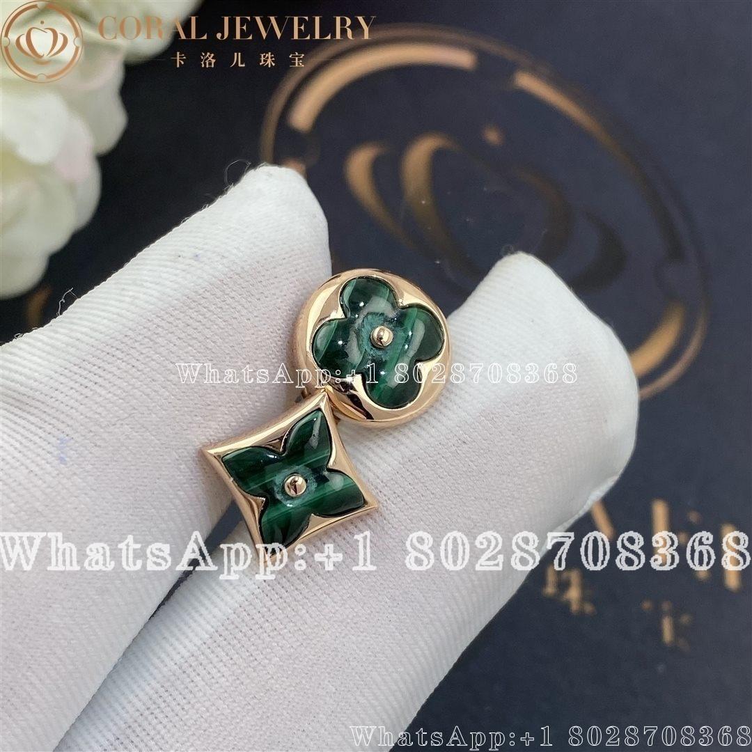 Louis Vuitton Color Blossom BB Star Ear Stud, Pink Gold And Malachite Q96672 - Image 6