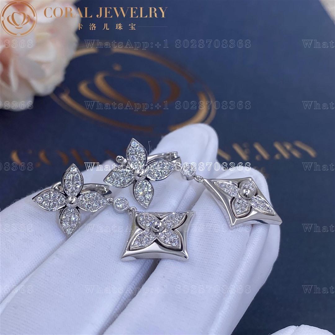 Louis Vuitton Color Blossom Long Earrings White Gold And Diamonds Q96501 Coral (3)