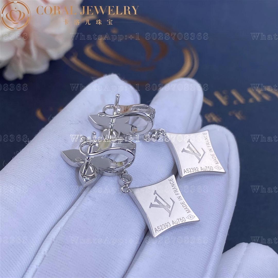 Louis Vuitton Color Blossom Long Earrings, White Gold And Diamonds Q96501 - Image 4