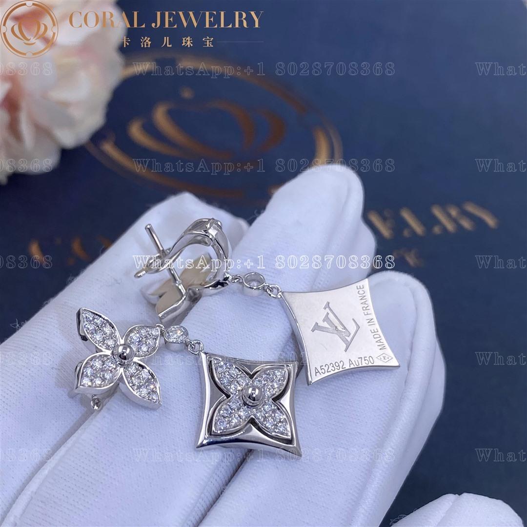 Louis Vuitton Color Blossom Long Earrings, White Gold And Diamonds Q96501 - Image 6