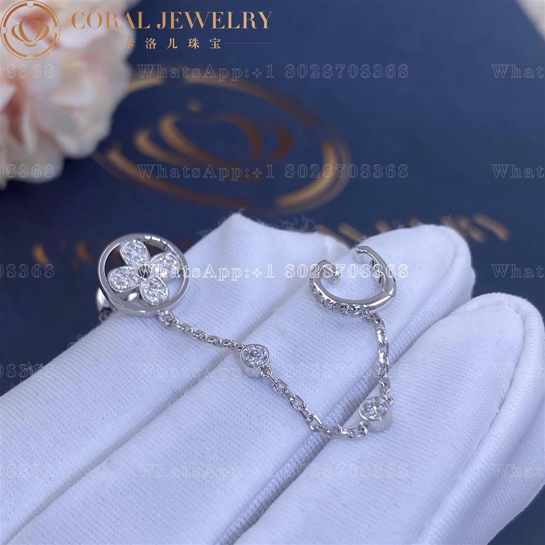 Louis Vuitton Idylle Blossom Mono Chain Earring White Gold And Diamonds Q06173 Coral (2)