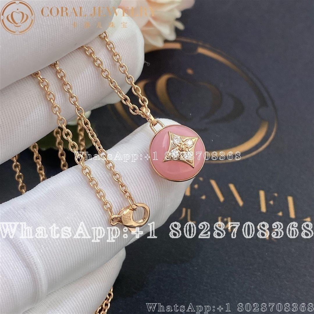 Louis Vuitton B Blossom Pendant Pink Gold White Gold Pink Opal And Diamonds Q93794 Coral (2)