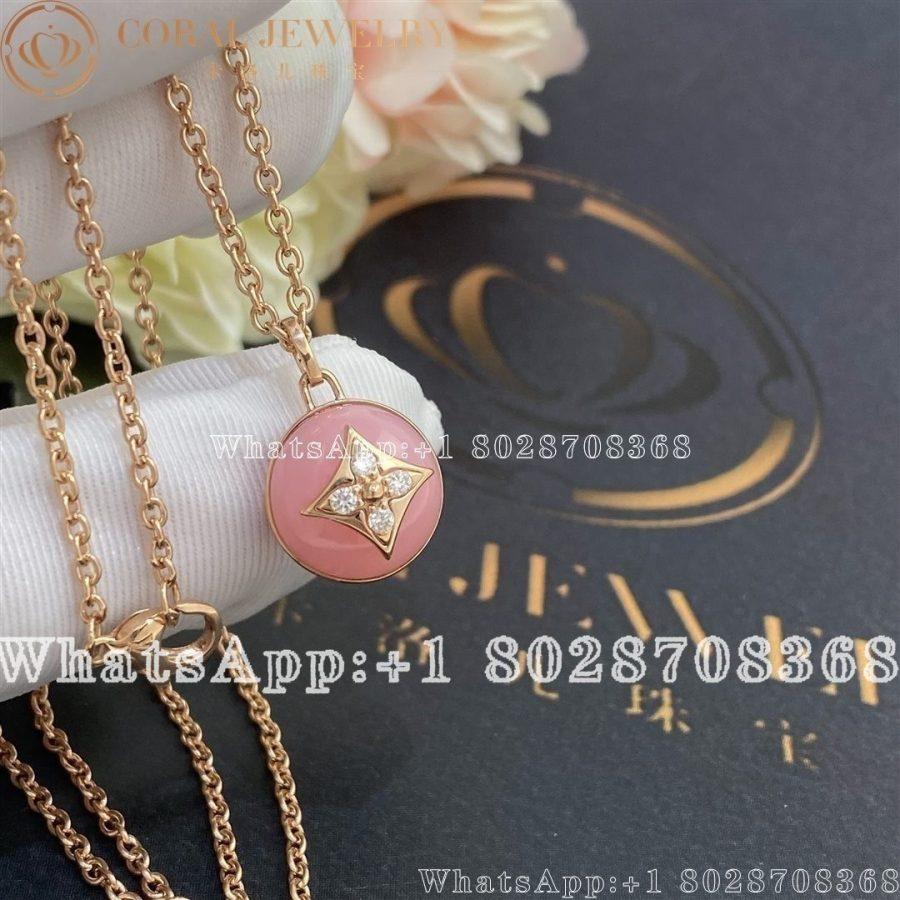 Louis Vuitton B Blossom Pendant, Pink Gold, White Gold, Pink Opal And Diamonds Q93794 - Image 4