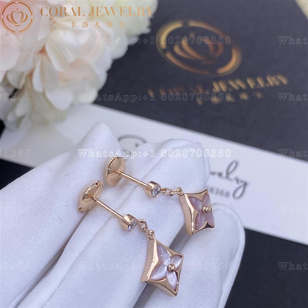 Louis Vuitton Color Blossom Bb Star Ear Studs Pink Gold Pink Mother Of Pearl And Diamonds Q96667 Coral (22)