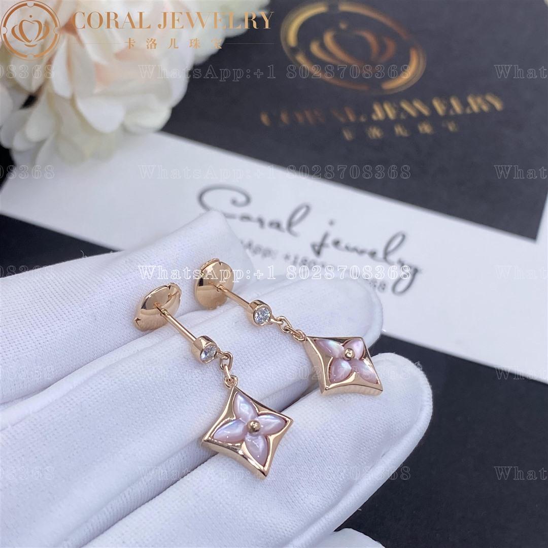 Louis Vuitton Color Blossom Bb Star Ear Studs Pink Gold Pink Mother Of Pearl And Diamonds Q96667 Coral (23)