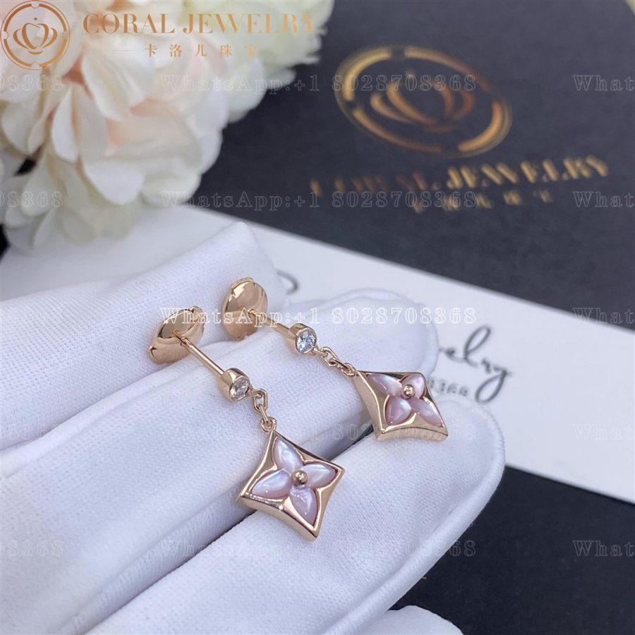 Louis Vuitton Color Blossom BB Star Ear Studs, Pink gold, pink Mother of pearl and diamonds Q96667 - Image 3