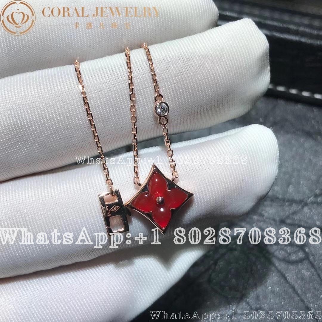 Louis Vuitton Color Blossom Bb Star Pendant Pink Gold Cornelian And Diamond Q93711 Coral (2)