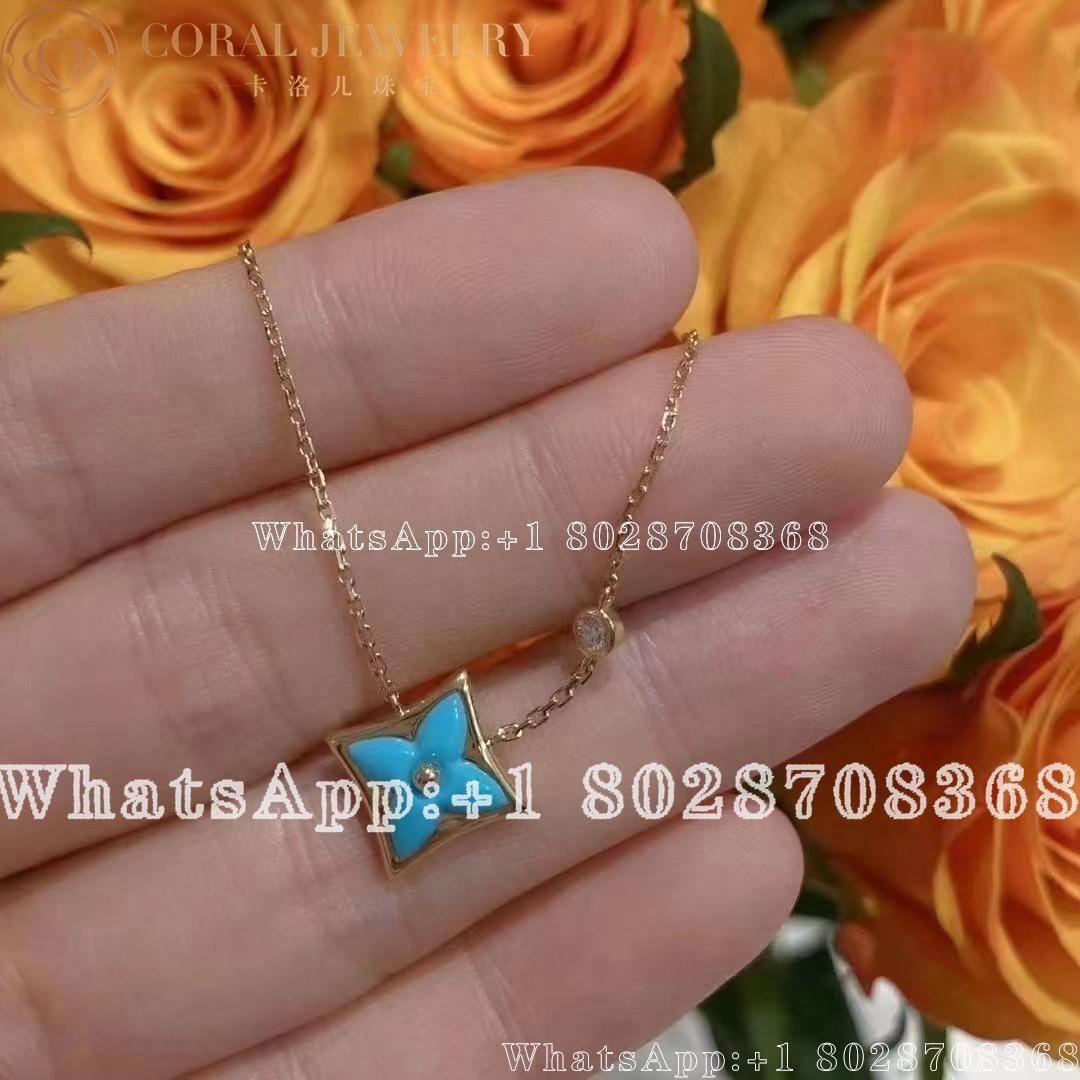 Louis Vuitton Color Blossom Bb Star Pendant Yellow Gold Turquoise And Diamond Q93618 Coral (3)