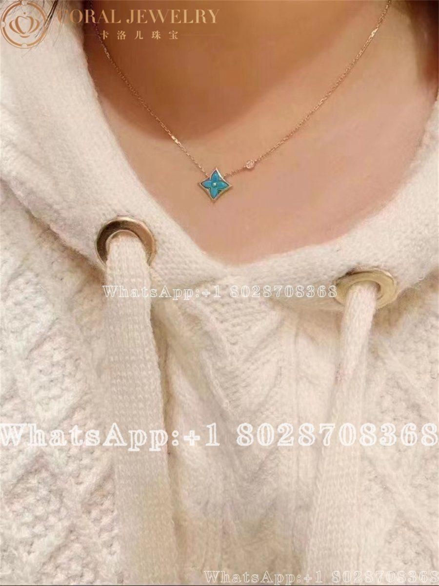 Louis Vuitton Color Blossom BB Star Pendant, Yellow gold, Turquoise and diamond Q93618 - Image 4