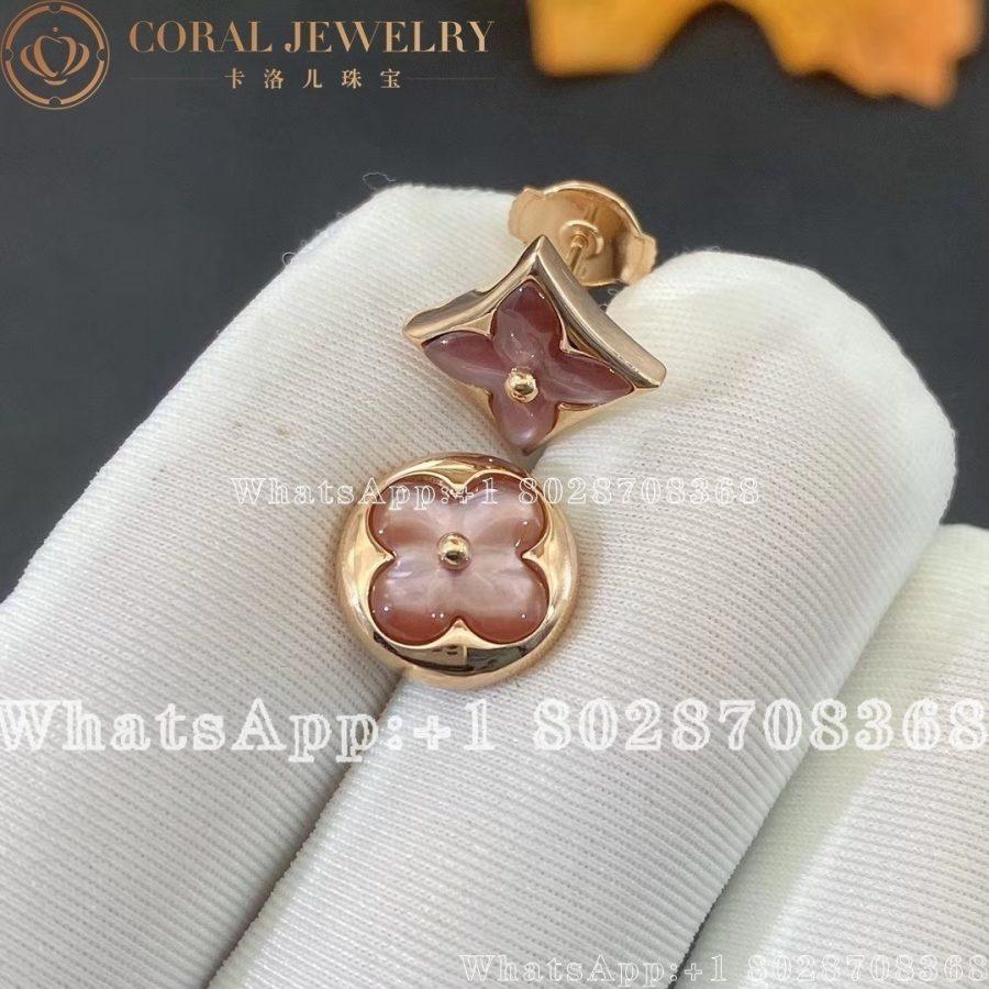 Louis Vuitton Color Blossom Star Ear Stud, Rose Gold And Pink Mother-Of-Pearl Q96426 - Image 4