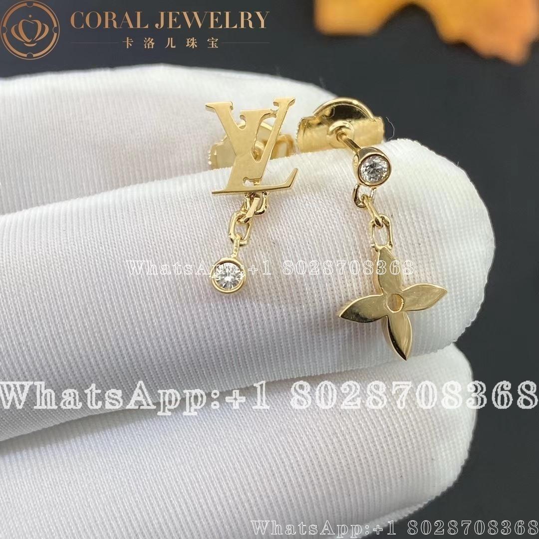 Louis Vuitton Idylle Blossom Lv Ear Stud Yellow Gold And Diamond Q96495 Coral (3)