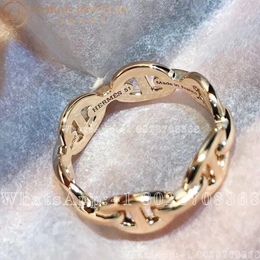 Hermes Chaine d'ancre Enchainee ring in rose gold, small model - Image 4