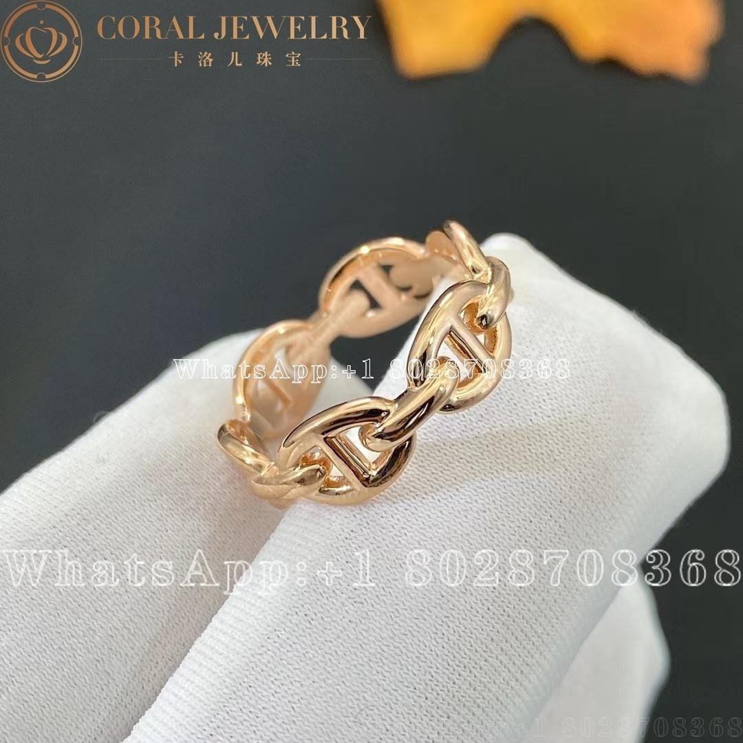 Hermes Chaine Dancre Enchainee Ring In Rose Gold Small Model Cora (13)