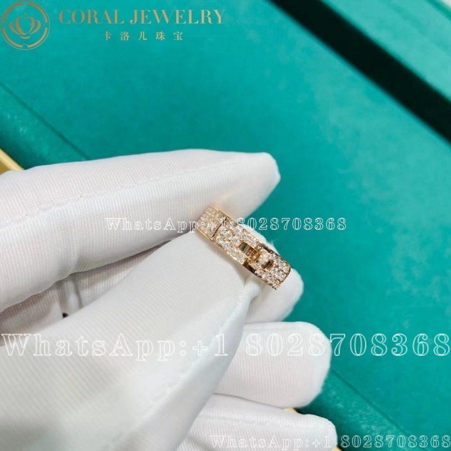 Hermes Kelly Rose Gold Diamonds Ring - Image 3