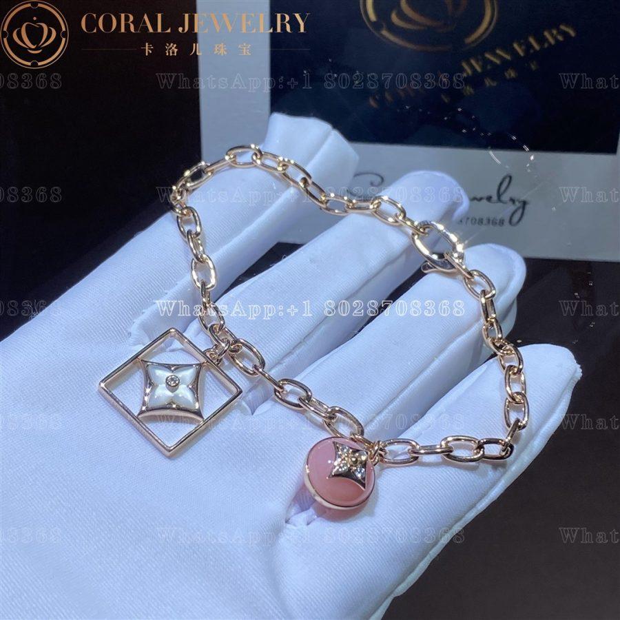 Louis Vuitton B Blossom Bracelet, Pink Gold, White Gold, Pink Opal, White Mother-Of-Pearl And Diamonds Q95756 - Image 3