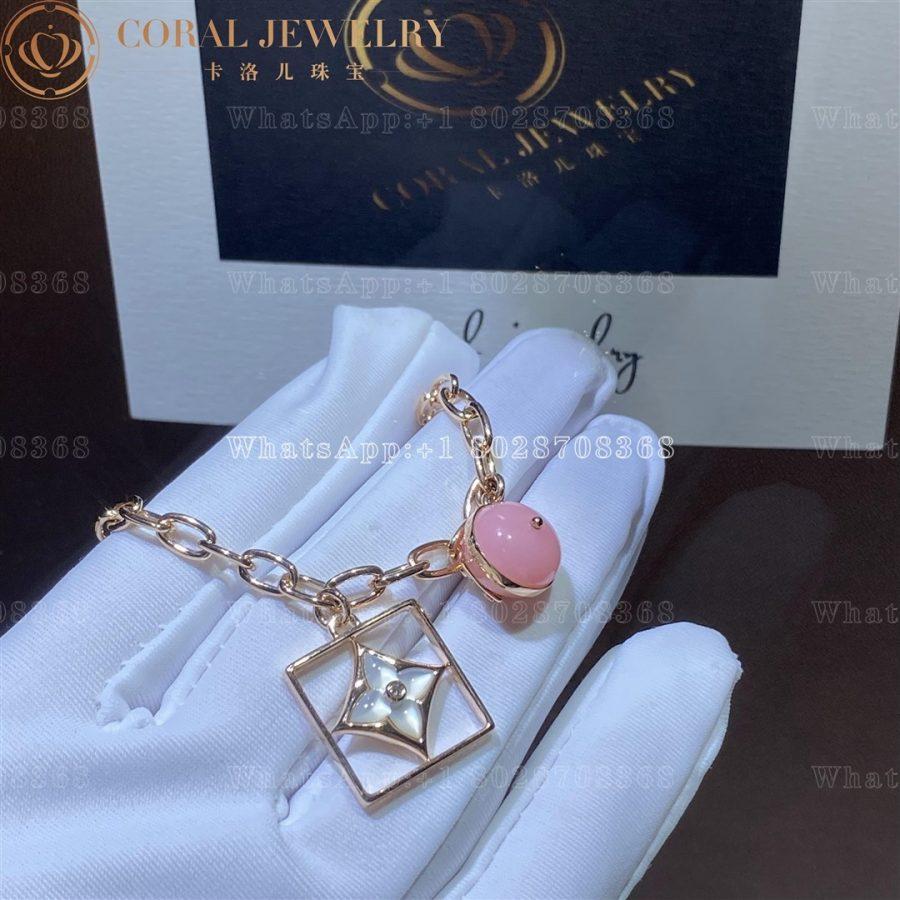 Louis Vuitton B Blossom Bracelet, Pink Gold, White Gold, Pink Opal, White Mother-Of-Pearl And Diamonds Q95756 - Image 5