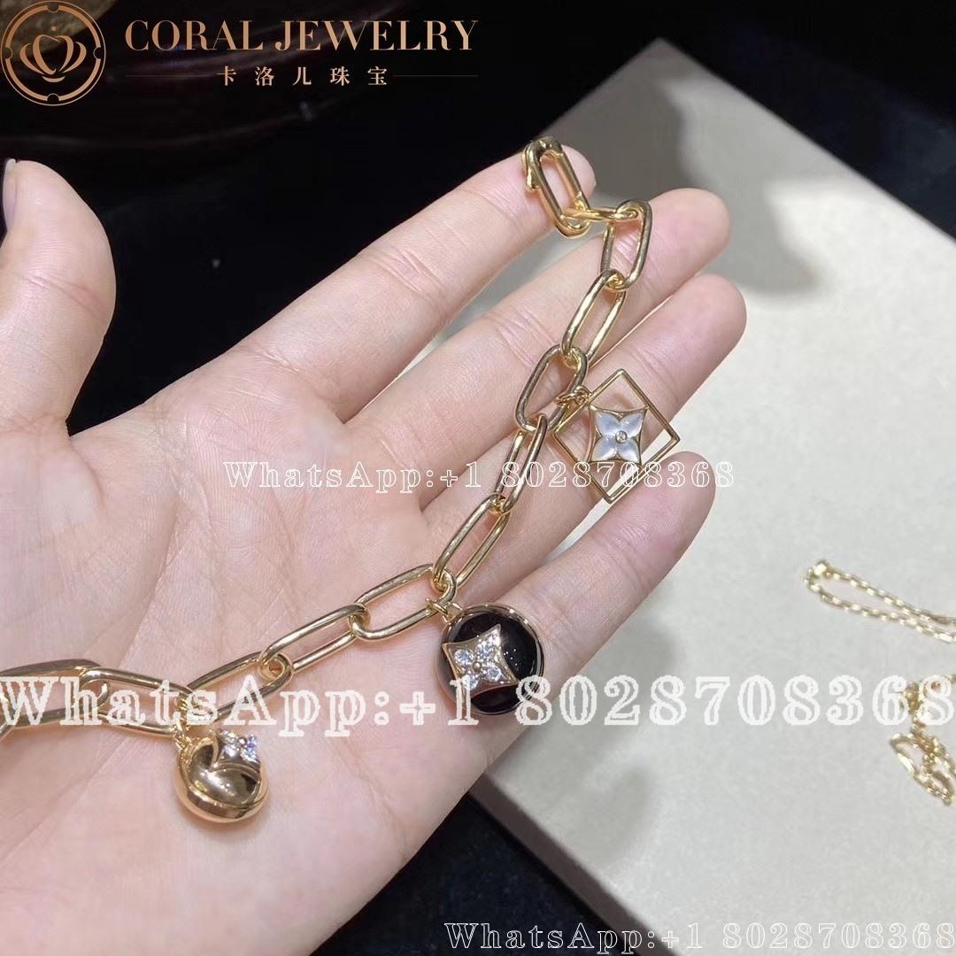 Louis Vuitton B Blossom Bracelet Yellow Gold White Gold Onyx White Mother Of Pearl And Diamonds Q95757 Coral (8)