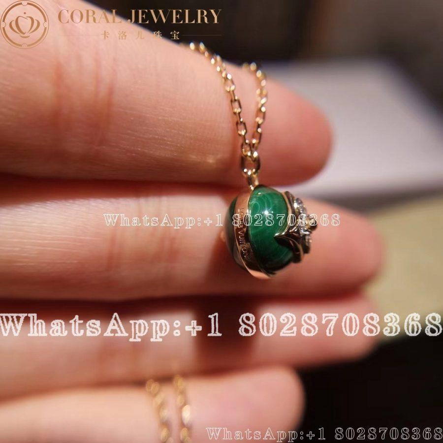 Louis Vuitton B Blossom Pendant, Yellow Gold, White Gold, Malachite And Diamonds Q93792 - Image 7