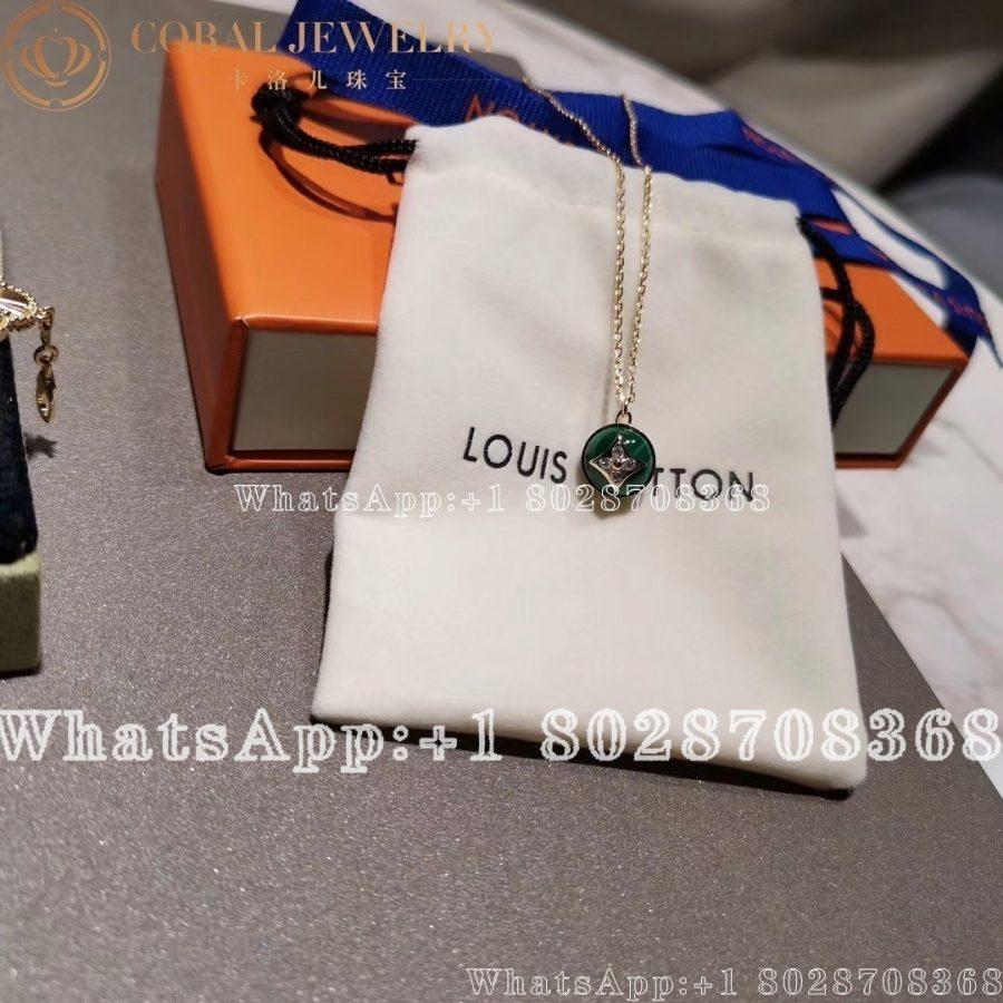 Louis Vuitton B Blossom Pendant, Yellow Gold, White Gold, Malachite And Diamonds Q93792 - Image 3
