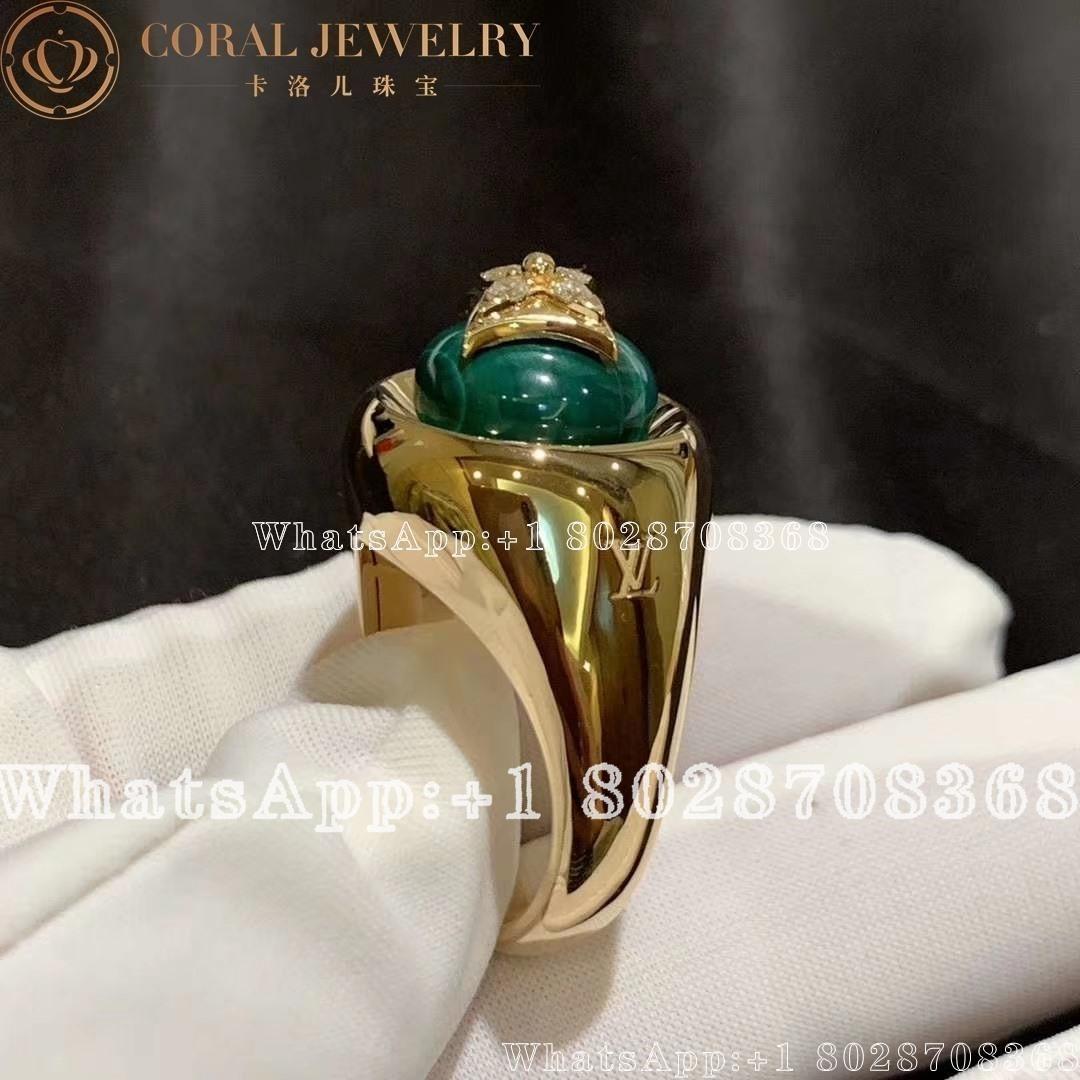 Louis Vuitton B Blossom Signet Ring Yellow Gold White Gold Malachite And Diamonds Q9n50j Coral (1)