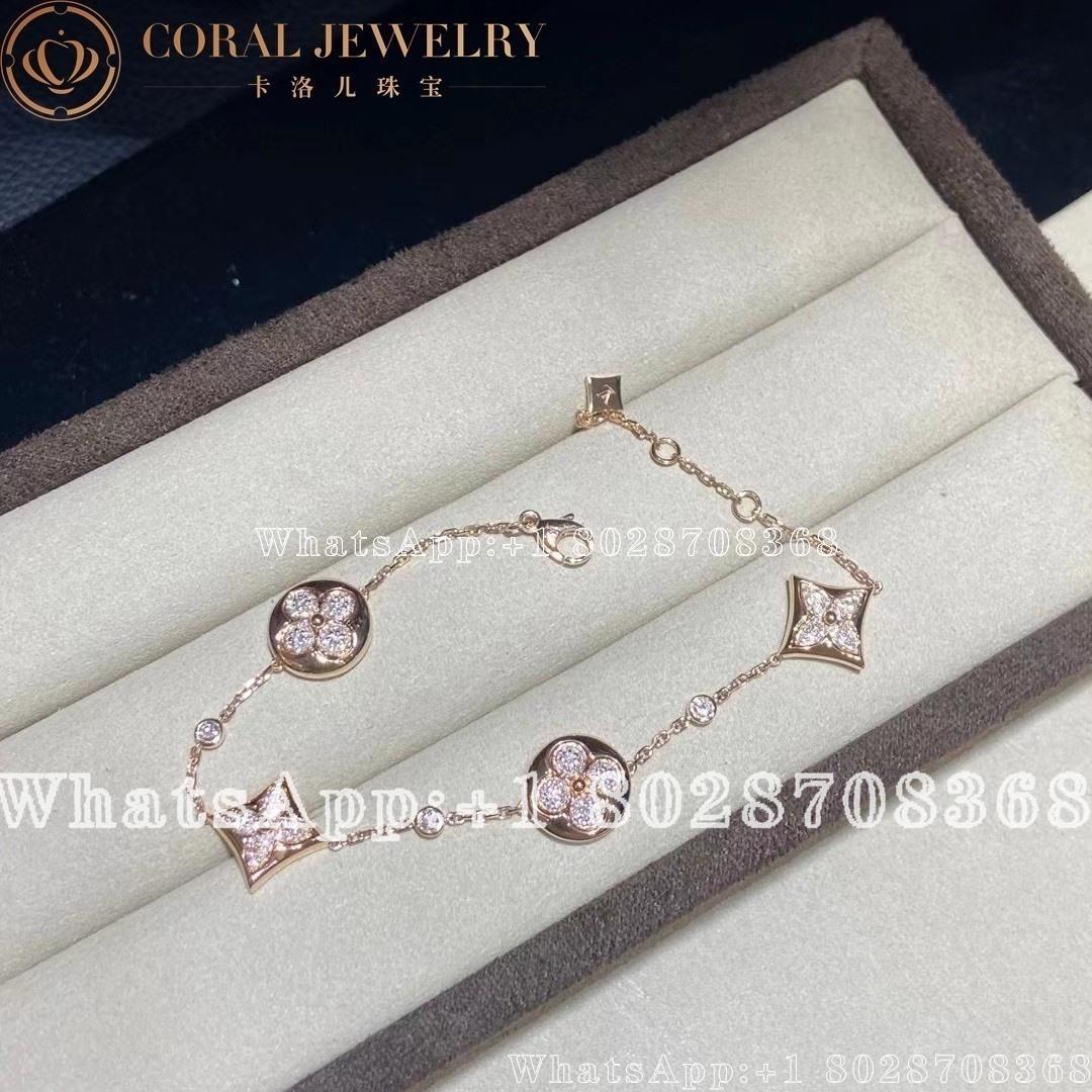 Louis Vuitton Color Blossom Bb Multi Motifs Bracelet Pink Gold And Diamonds Q95650 Coral (3)