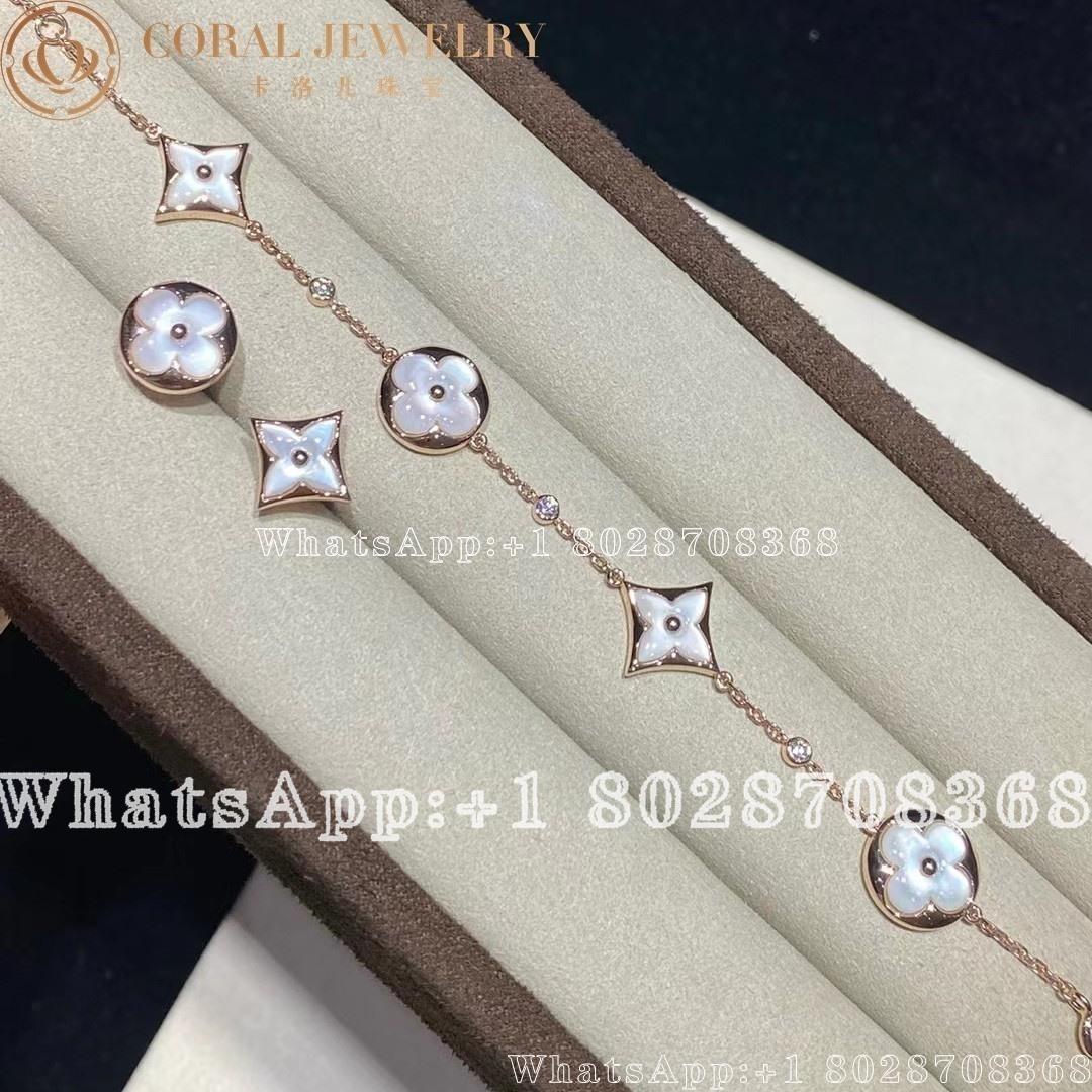 Louis Vuitton Color Blossom Bb Multi Motifs Bracelet Pink Gold White Mother Of Pearl And Diamonds Q95596 Coral (2)