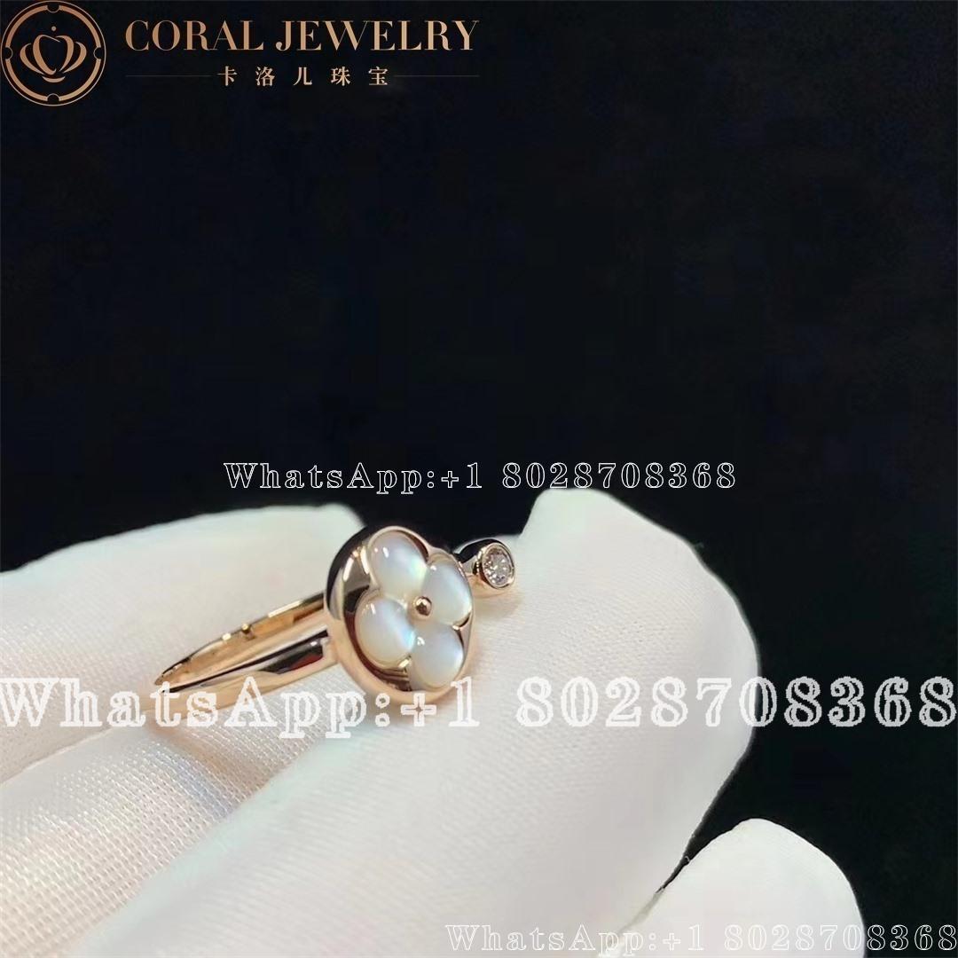 Louis Vuitton Color Blossom Mini Sun Ring Pink Gold White Mother Of Pearl And Diamond Q9l68d Coral (1)