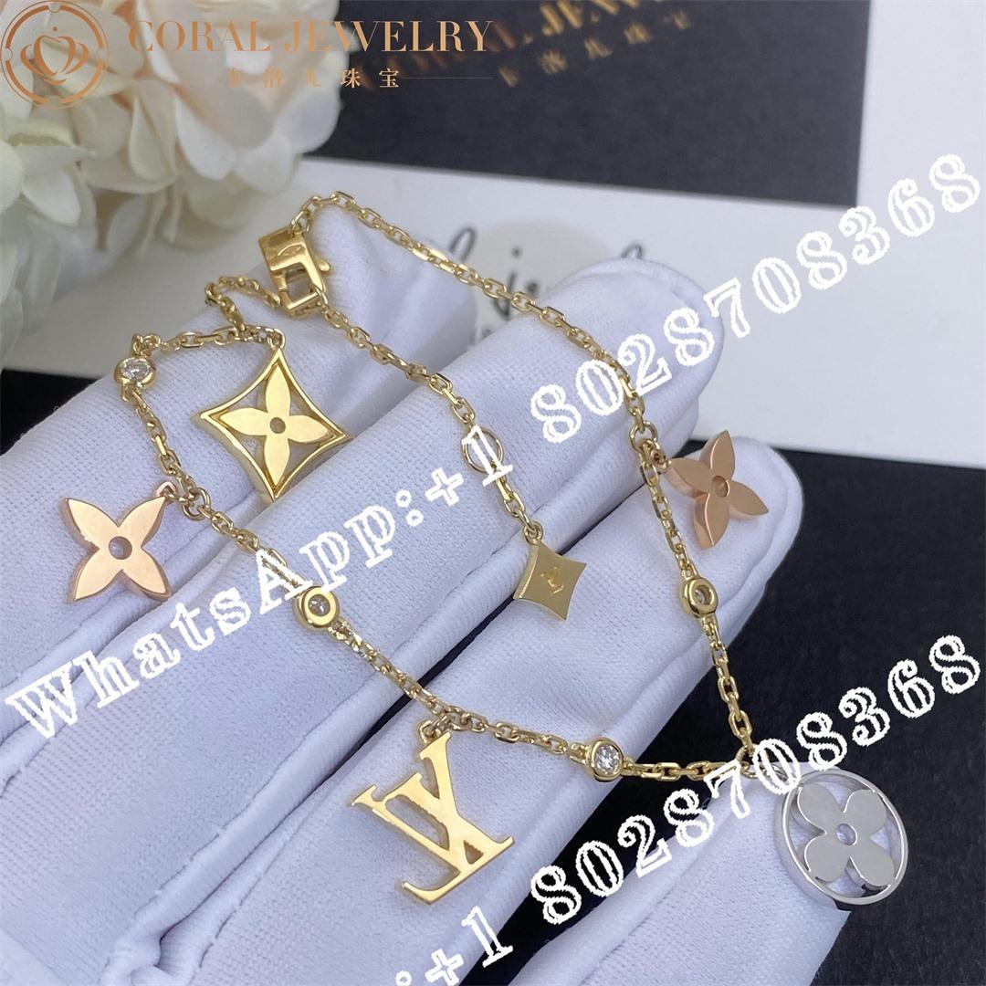 Louis Vuitton Idylle Blossom Charms Bracelet 3 Golds And Diamonds Q95689 Coral (1)