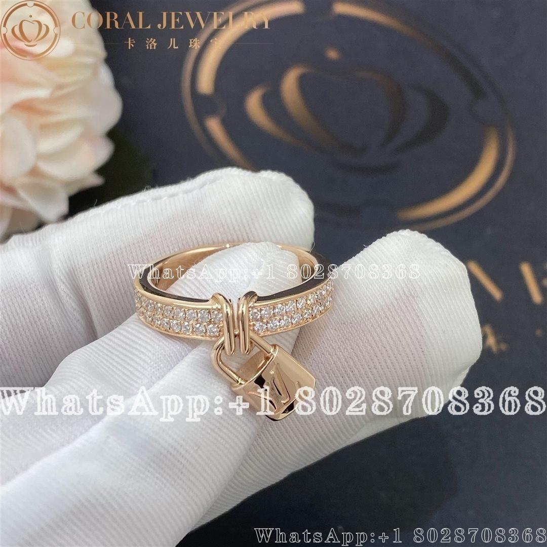 Louis Vuitton Lock It Diamonds And Gold Ring Coral (7)