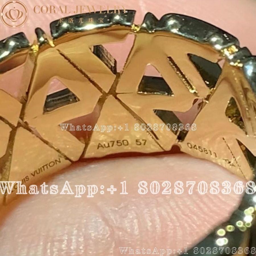 Louis Vuitton LV Volt Mesh Ring, Yellow Gold And Diamonds Q9O69A - Image 7