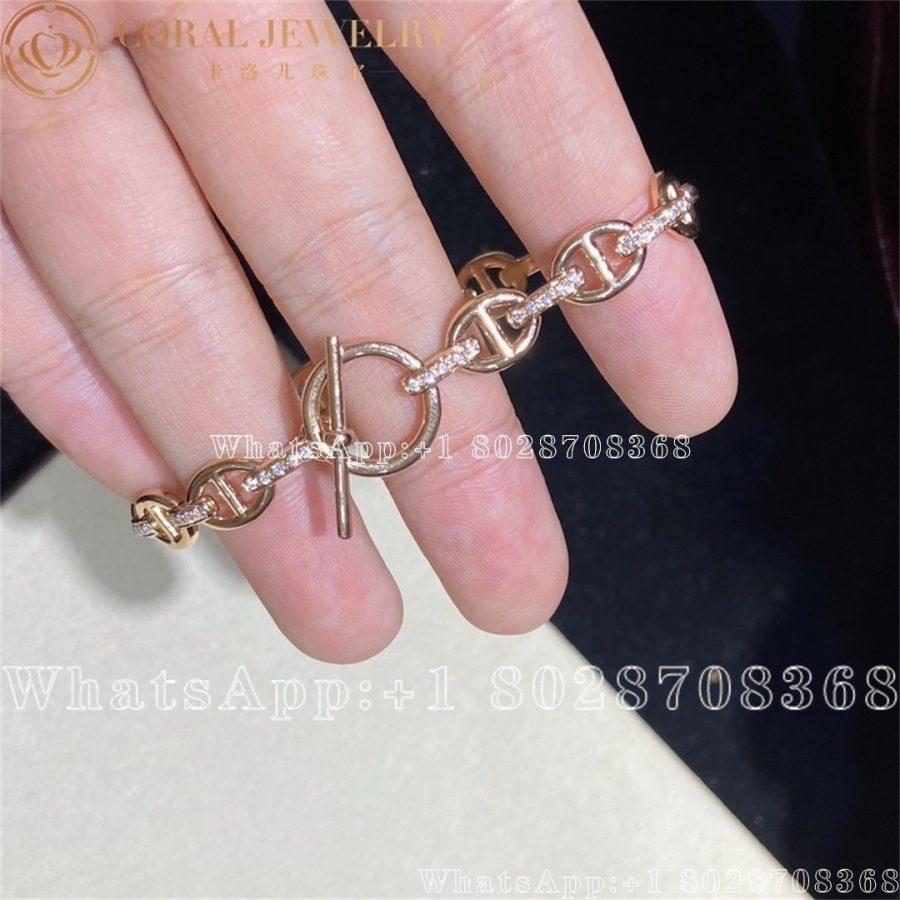 Hermès Chaine d'Ancre Enchainee rose gold bracelet set Diamonds - Image 3