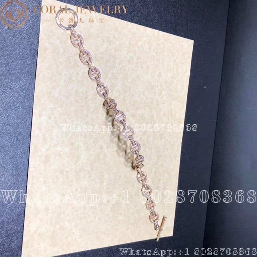 Hermès Chaine d'Ancre Enchainee rose gold Diamonds bracelet - Image 6