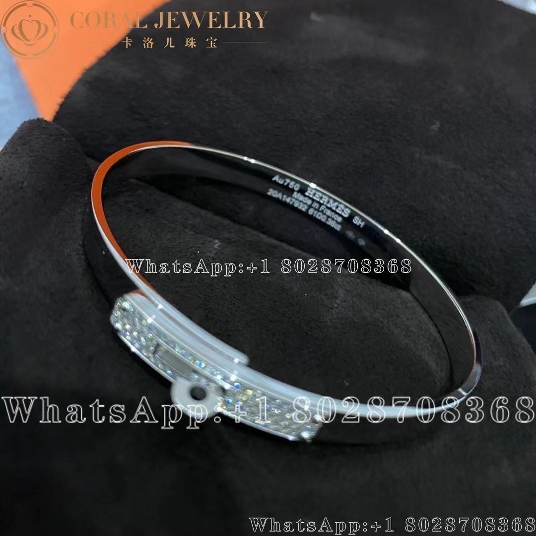 Hermes Kelly Bracelet In White Gold Set With Diamonds H214462b Coral (4)