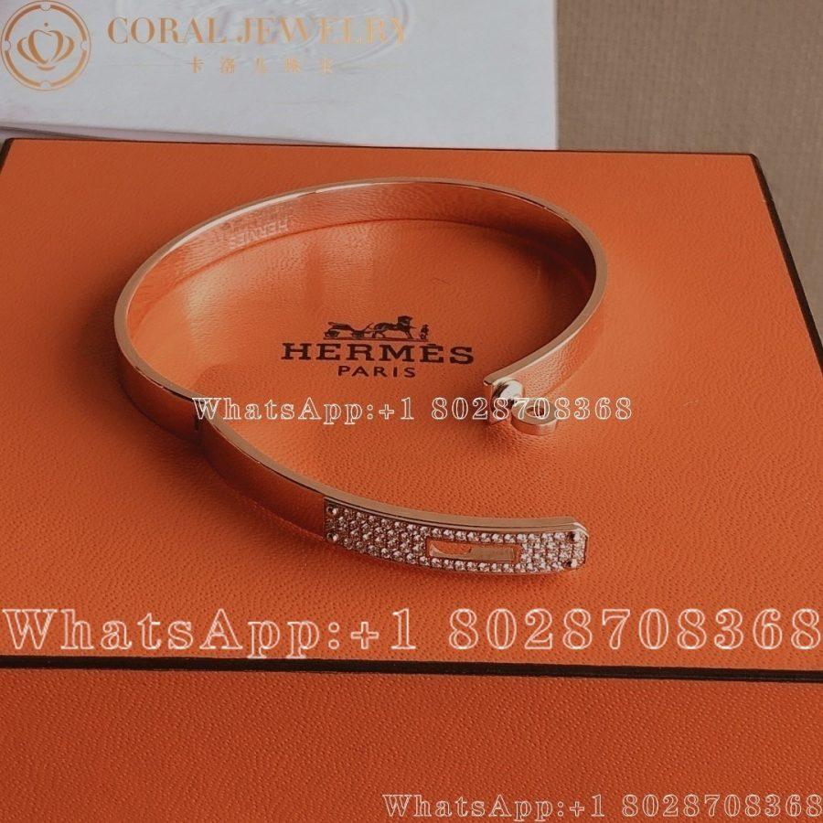 Hermès Kelly Bracelet in white gold set with diamonds H214462B - Image 4