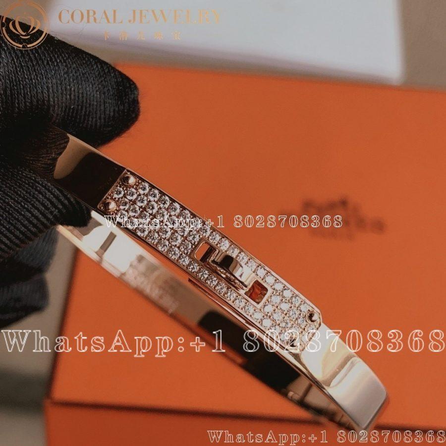 Hermès Kelly Bracelet in white gold set with diamonds H214462B - Image 5