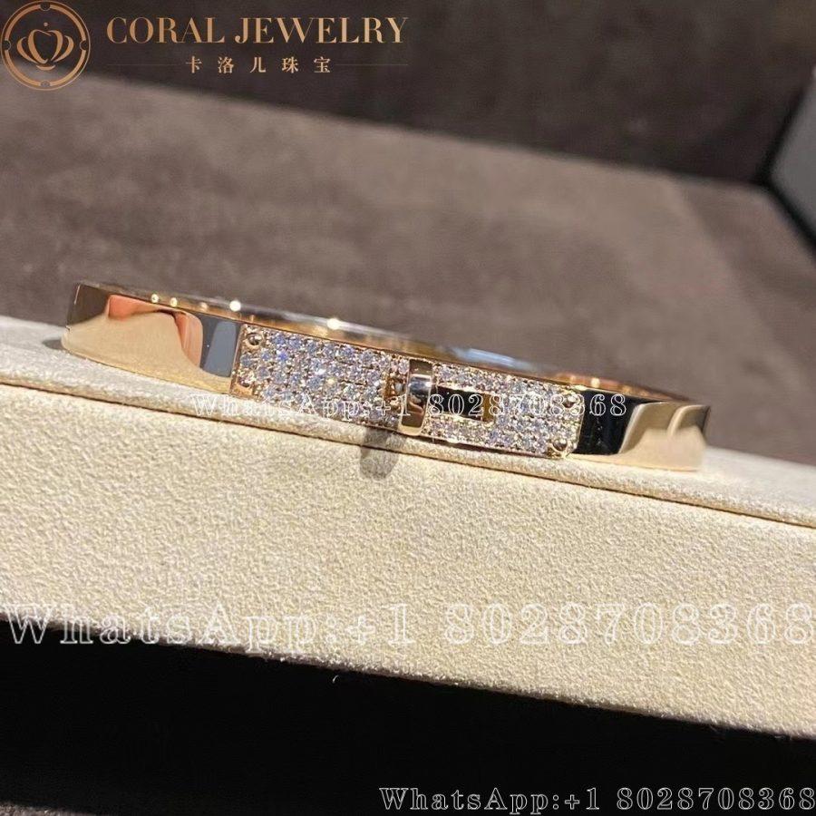 Hermès Kelly Bracelet in rose gold set with diamonds H110013B - Image 9