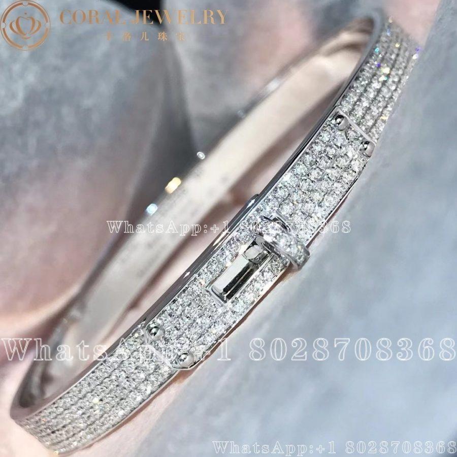 Hermès Kelly Diamond Pave Bangle White Gold Bracelet - Image 7